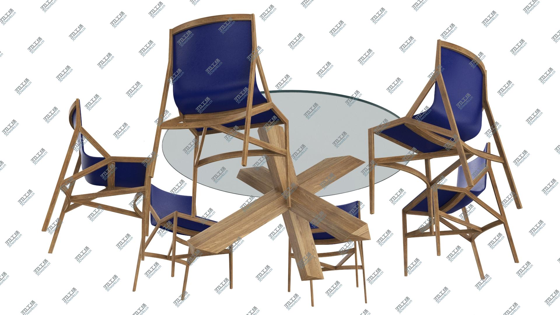 images/goods_img/2021040233/Cassina Dining Table Chair Set Oak Glass Blue 3D model/5.jpg